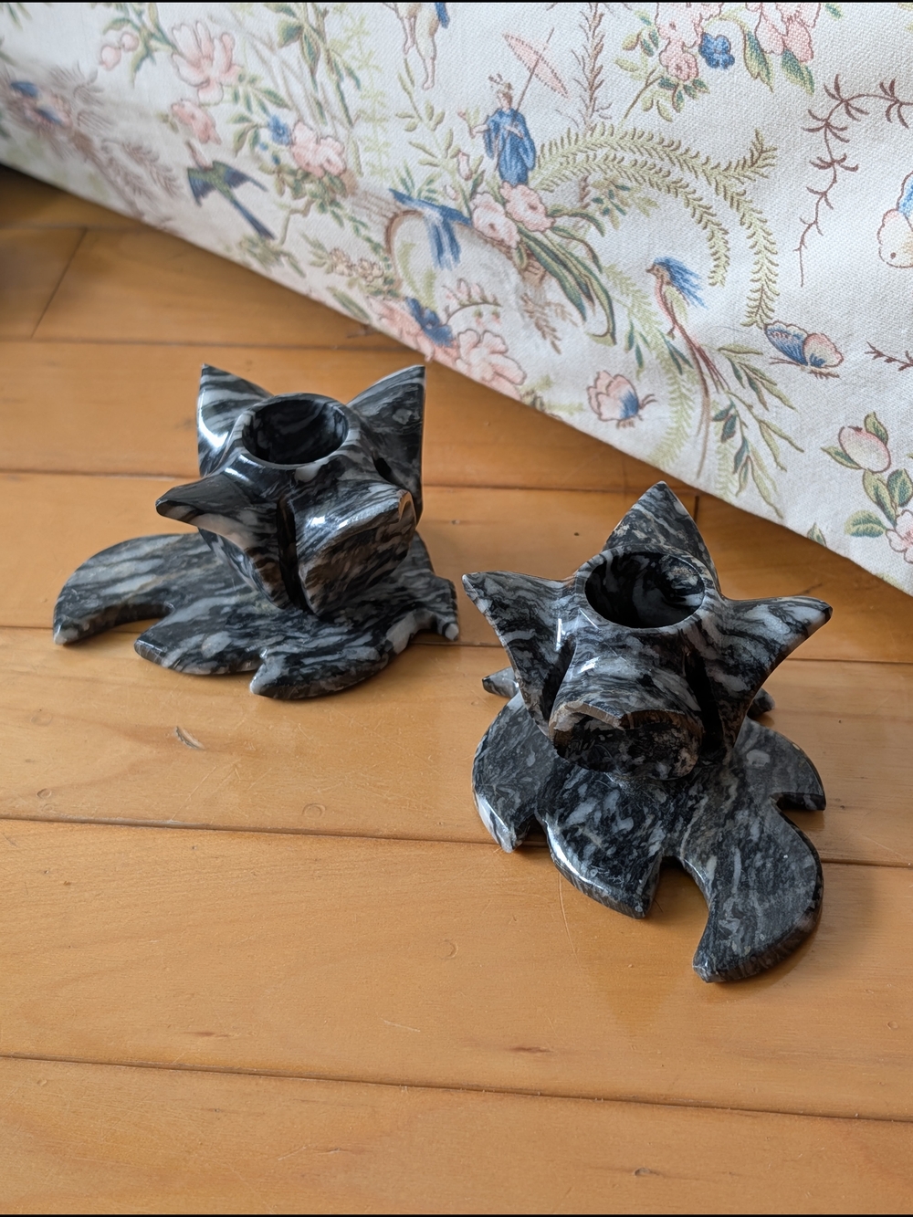 Carved Stone Candle Holders